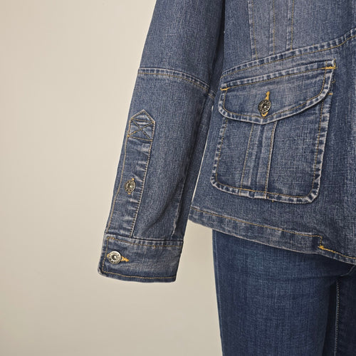 Vintage Bongo Authentic Denim Military-Style Jacket Size L