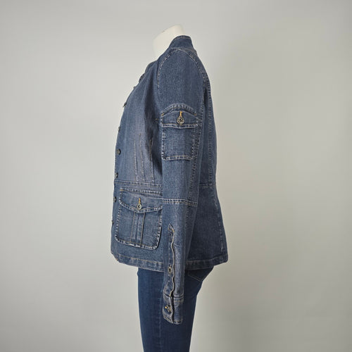 Vintage Bongo Authentic Denim Military-Style Jacket Size L