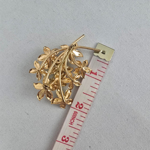 Vintage Style Floral Enamel Rhinestone Brooch