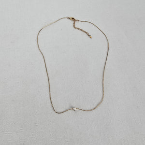 TAI Gold Tone Delicate Crystal Pendant Necklace