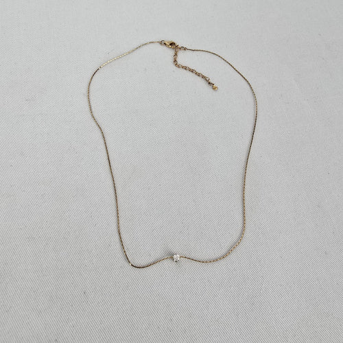 TAI Gold Tone Delicate Crystal Pendant Necklace