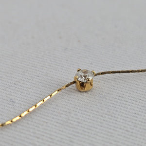 TAI Gold Tone Delicate Crystal Pendant Necklace