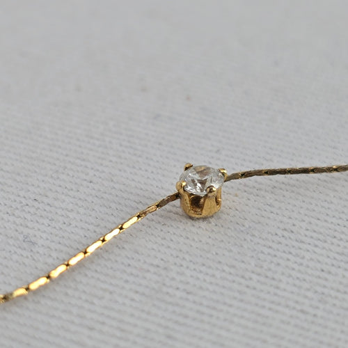 TAI Gold Tone Delicate Crystal Pendant Necklace
