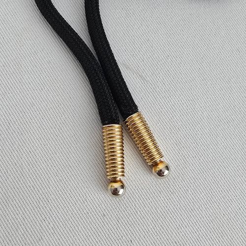 Vintage Western Horse Head Bolo Tie Black & Gold Tone