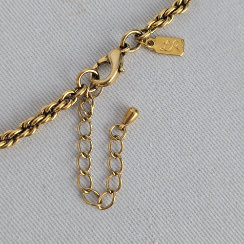 Vintage Lady Remington Gold Tone Crystal Statement Necklace