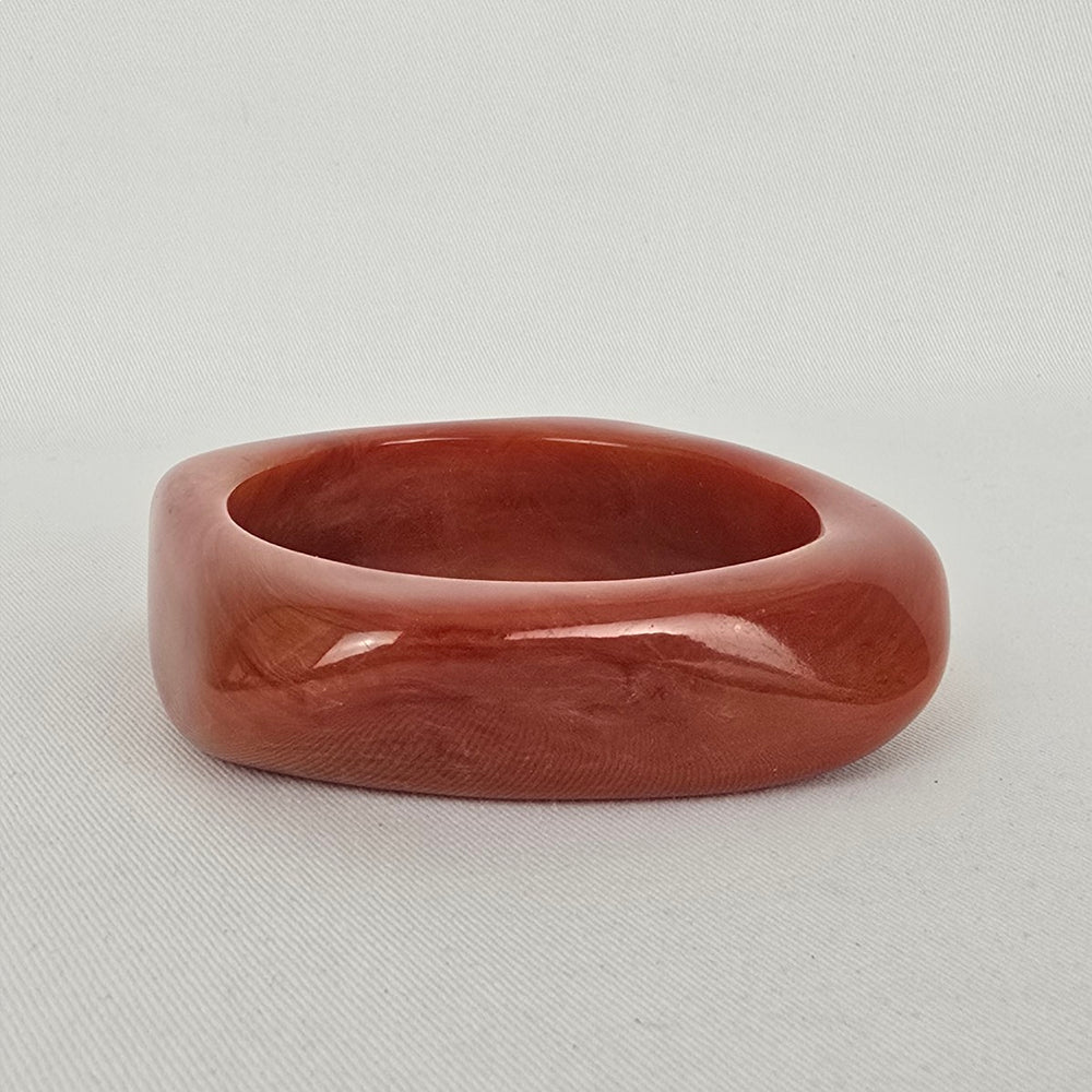 Chunky Tortoise Brown Lucite Style Bangle Bracelet