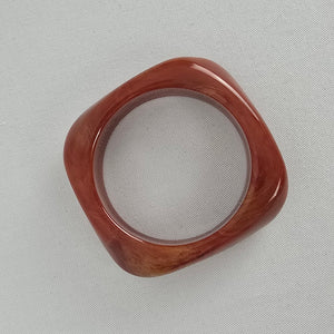 Chunky Tortoise Brown Lucite Style Bangle Bracelet