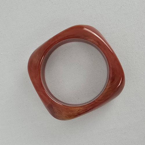 Chunky Tortoise Brown Lucite Style Bangle Bracelet