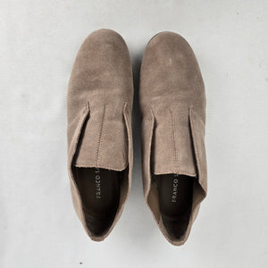 Franco Sarto Taupe Suede Ankle Booties Size 8.5