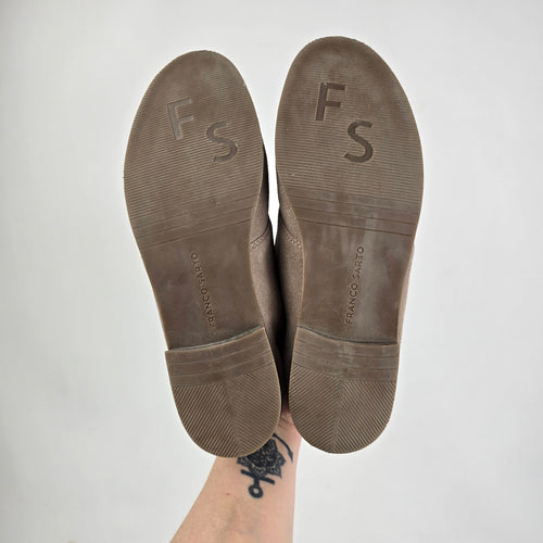 Franco Sarto Taupe Suede Ankle Booties Size 8.5