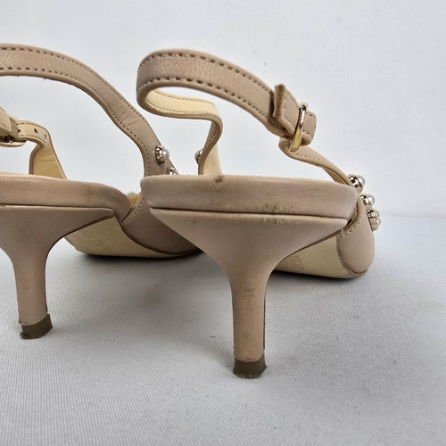 Ivanka Trump Pearl Slingback Kitten Heels Size 8.5