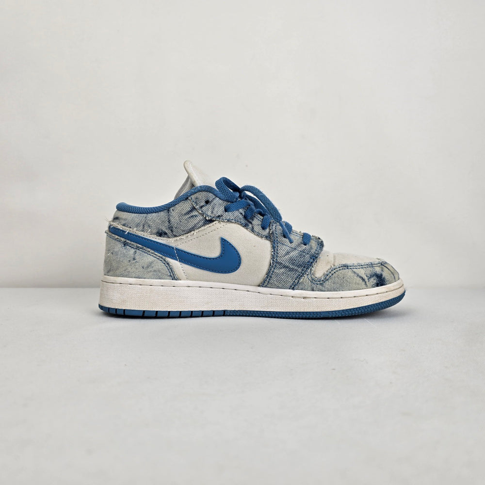 Air Jordan 1 Low GS Washed Denim Sneakers Size 6