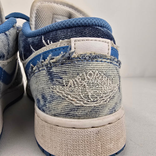 Air Jordan 1 Low GS Washed Denim Sneakers Size 6