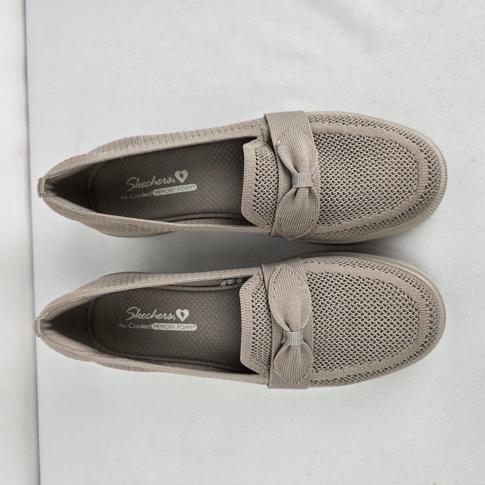 Skechers Taupe Knit Bow Loafers Size 7.5