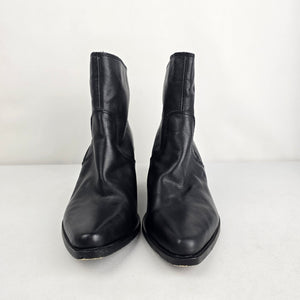 Lucky Brand Wallinda Black Leather Ankle Boots Size 9