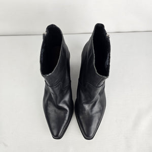 Lucky Brand Wallinda Black Leather Ankle Boots Size 9