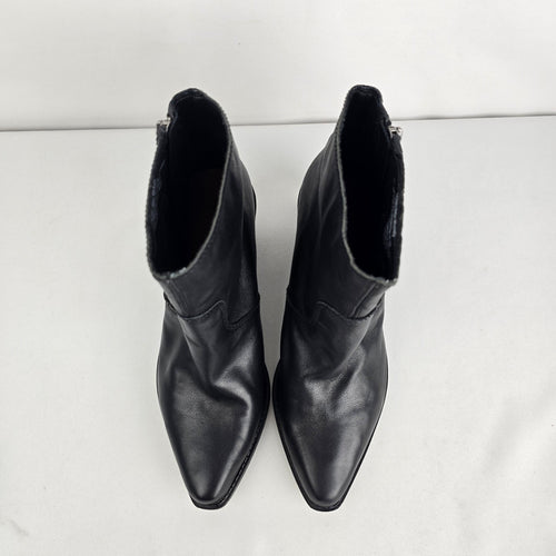 Lucky Brand Wallinda Black Leather Ankle Boots Size 9