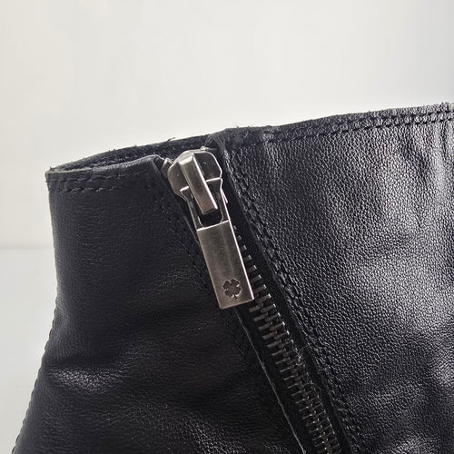 Lucky Brand Wallinda Black Leather Ankle Boots Size 9