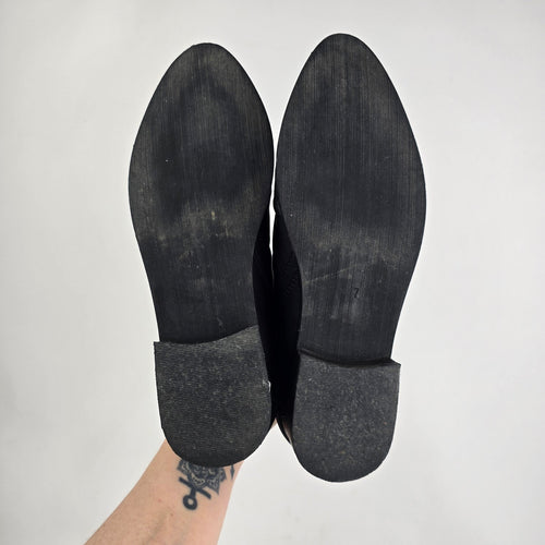 Oobash Black Leather Oxford Shoes Size 7
