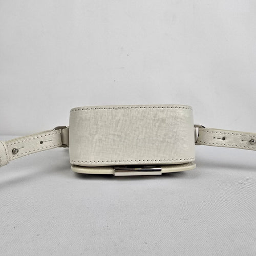 Off-White Mini Diagonal Binder Clip Bag White Black