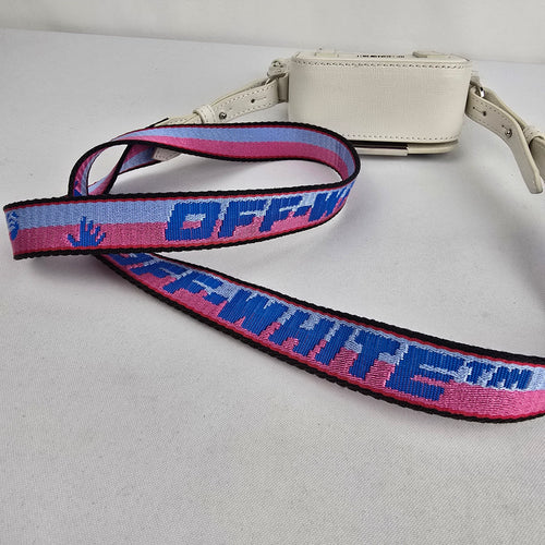 Off-White Mini Diagonal Binder Clip Bag White Black