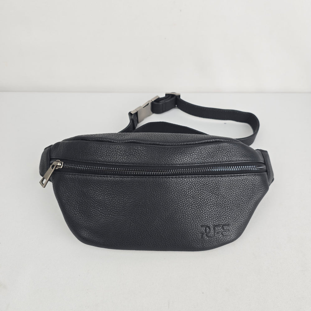 PURE Black Pebbled Belt Bag Waist Pack