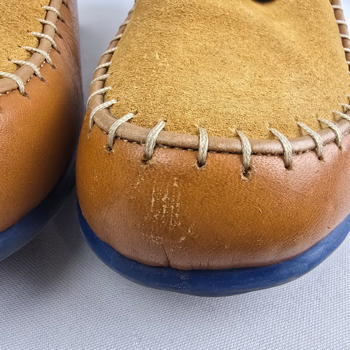 John Fluevog Cheerful Brown Leather Cutout Heels Size 9
