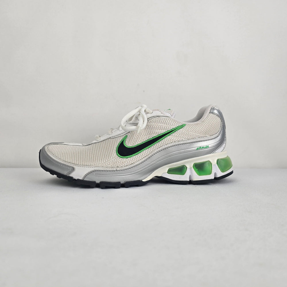 Nike Air Max White Silver Green Sneakers Size 8.5