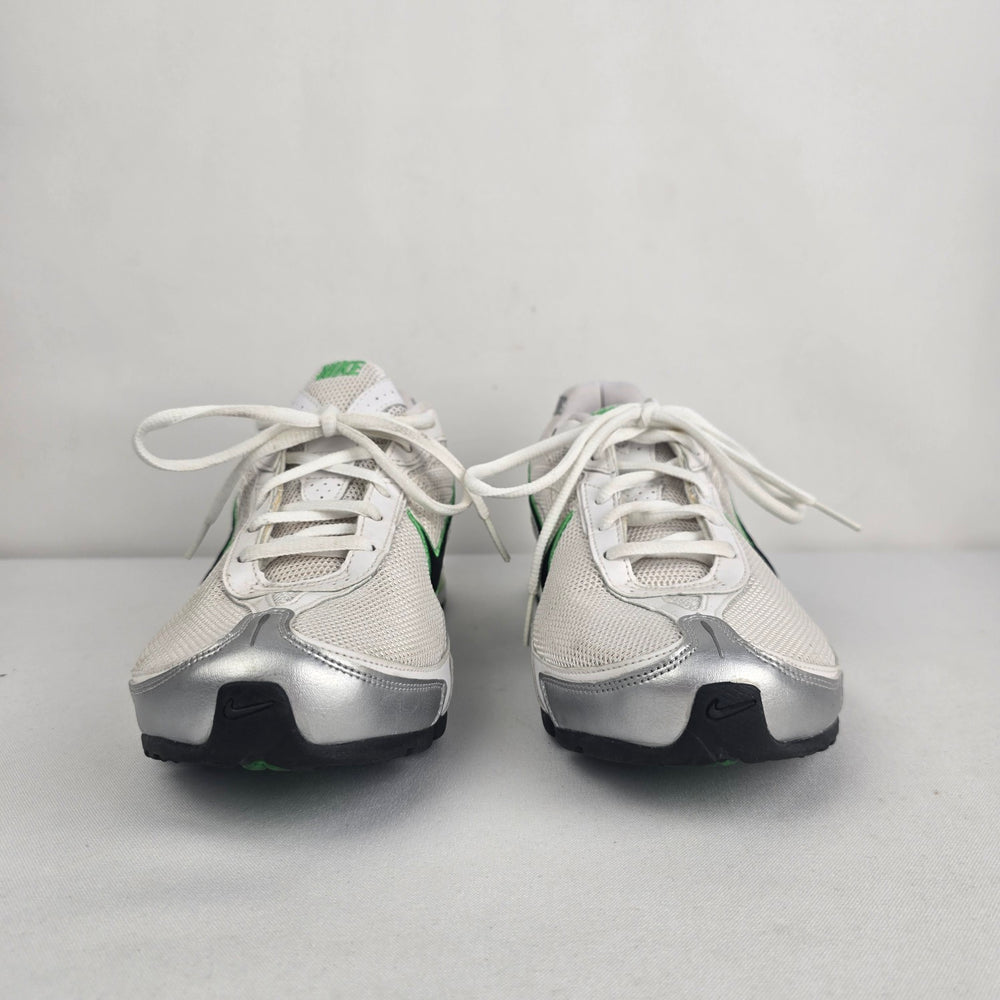 Nike Air Max White Silver Green Sneakers Size 8.5
