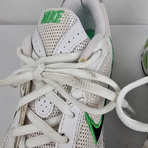 Nike Air Max White Silver Green Sneakers Size 8.5