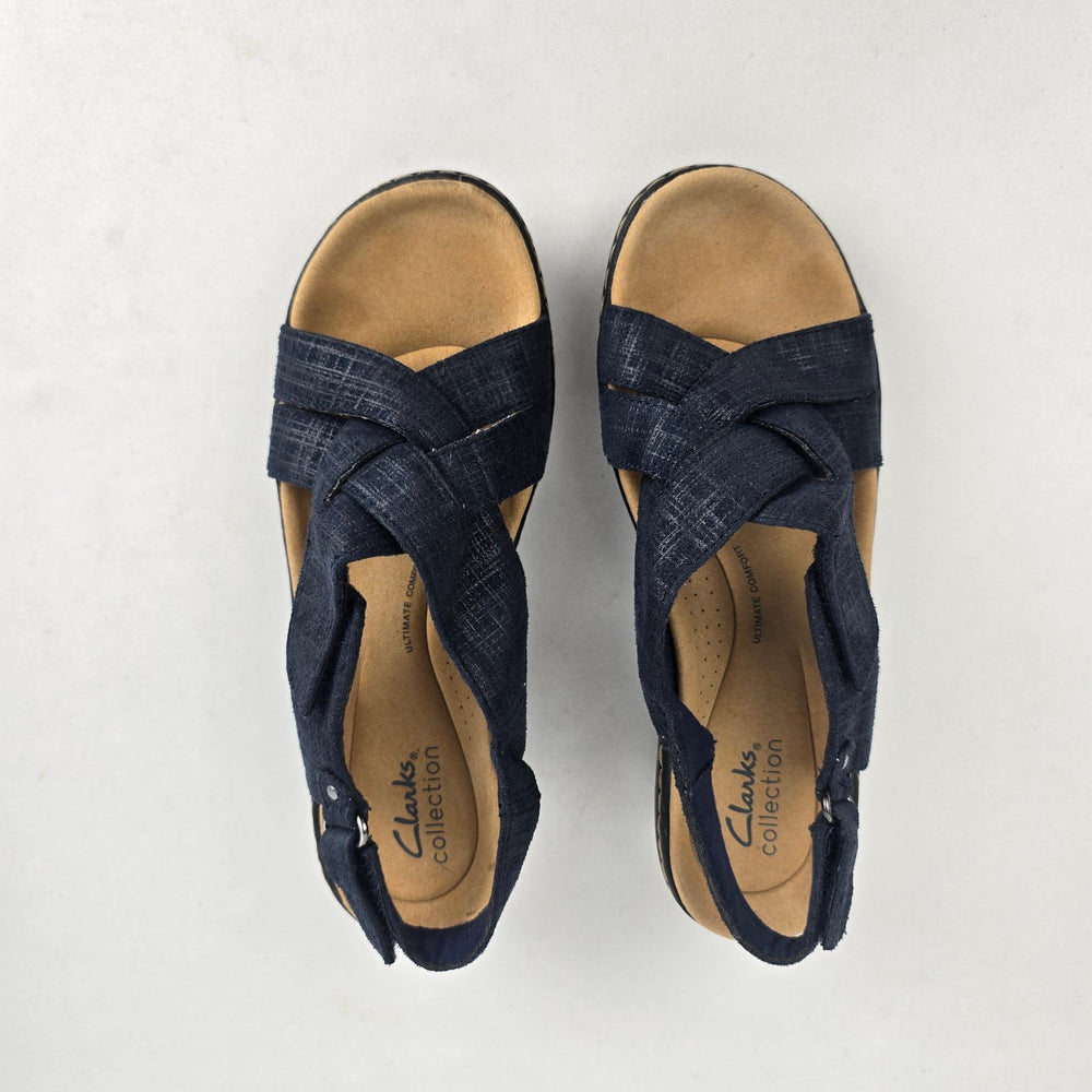 Clarks Collection Navy Comfort Sandals Size 7