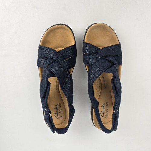 Clarks Collection Navy Comfort Sandals Size 7