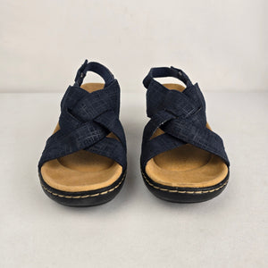 Clarks Collection Navy Comfort Sandals Size 7
