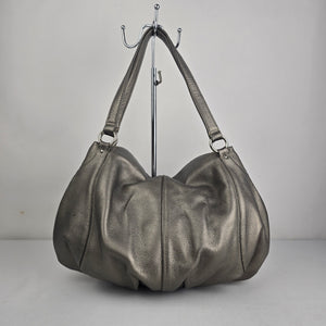 Derek Alexander Metallic Leather Hobo Shoulder Bag