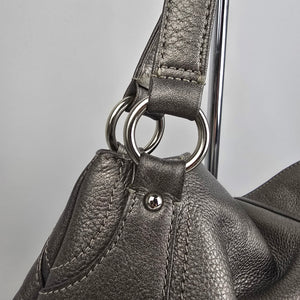 Derek Alexander Metallic Leather Hobo Shoulder Bag