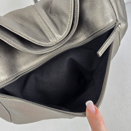 Derek Alexander Metallic Leather Hobo Shoulder Bag