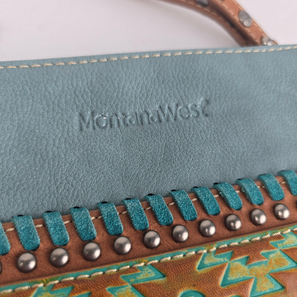 Montana West Turquoise Western Wristlet Crossbody Bag