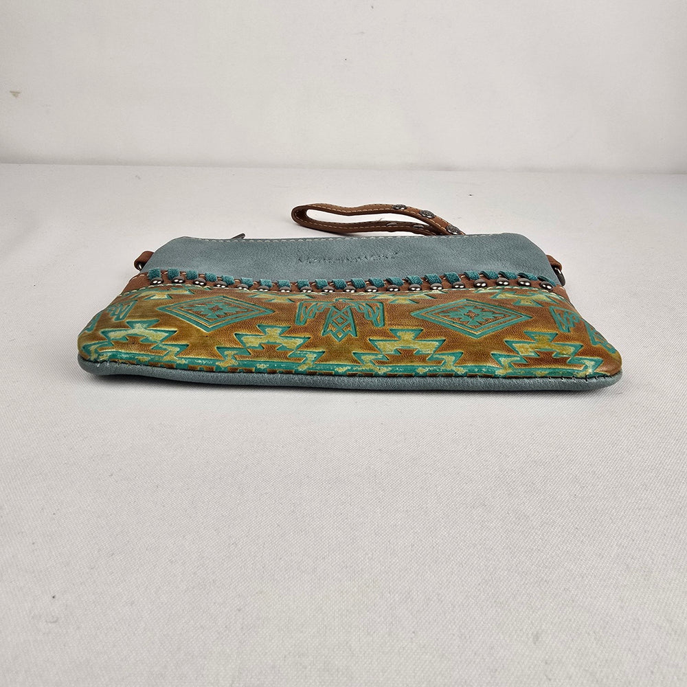 Montana West Turquoise Western Wristlet Crossbody Bag