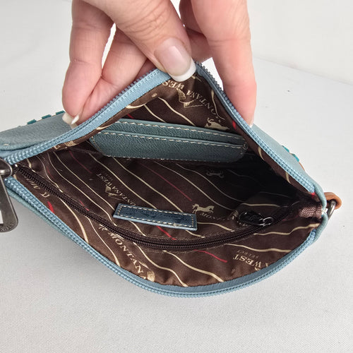 Montana West Turquoise Western Wristlet Crossbody Bag