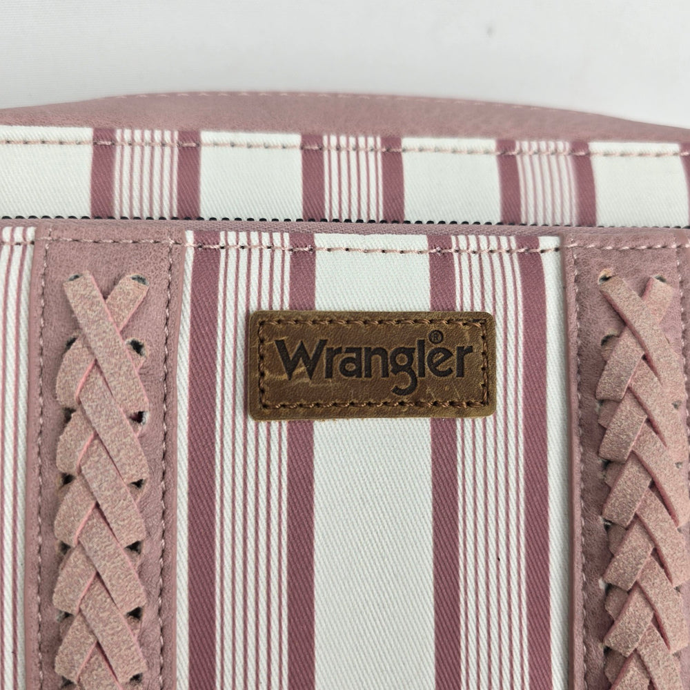 Wrangler Striped Crossbody Wallet Bag Pink Cream