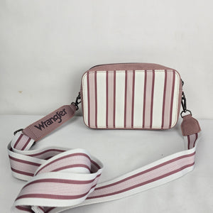 Wrangler Striped Crossbody Wallet Bag Pink Cream