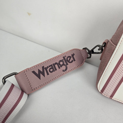 Wrangler Striped Crossbody Wallet Bag Pink Cream