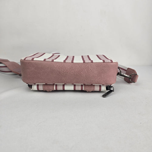 Wrangler Striped Crossbody Wallet Bag Pink Cream