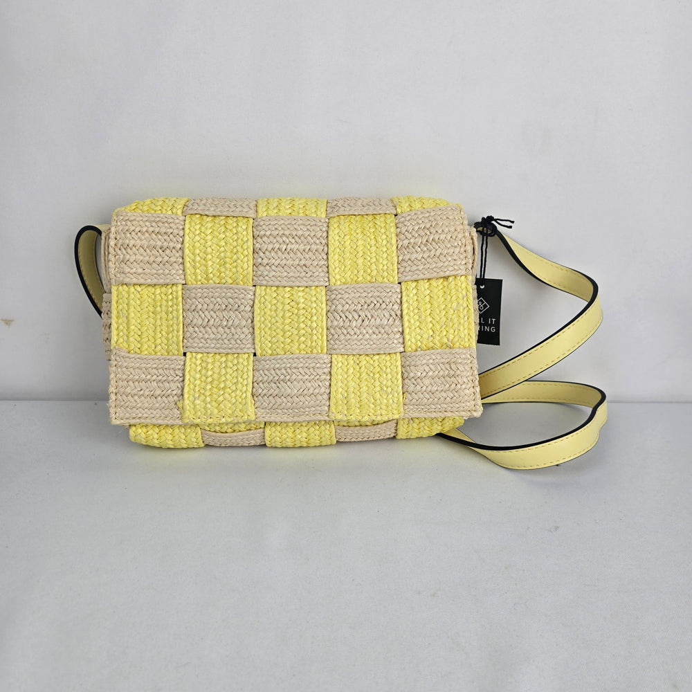 Call It Spring Yellow Woven Crossbody Bag