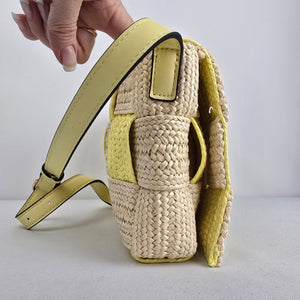Call It Spring Yellow Woven Crossbody Bag