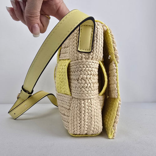 Call It Spring Yellow Woven Crossbody Bag