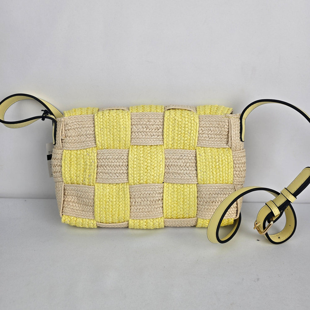 Call It Spring Yellow Woven Crossbody Bag