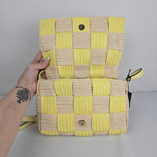 Call It Spring Yellow Woven Crossbody Bag