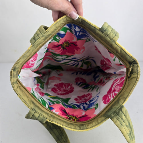 RH Quilts Handmade Quilted Appliqué Tote Bag Floral Lined