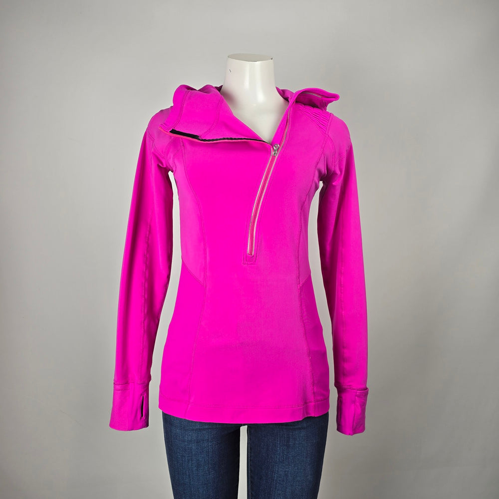 Lululemon Run For It Hot Pink Half-Zip Hoodie Size 8